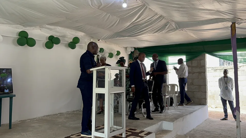A speaker at the lectern during a Vision House service