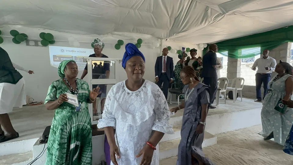 Women of Vision House gathered during a service